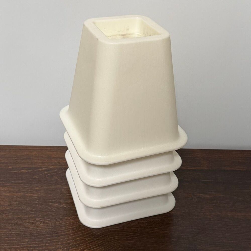 IKEA four white heavy duty bed risers 6β square